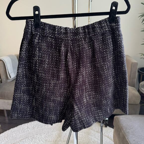 Maje Tweed Skort Skirt Shorts Navy Blue Size 40 Large EUC - Picture 3 of 10